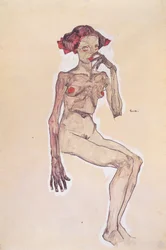 Sitzender Mädchenakt